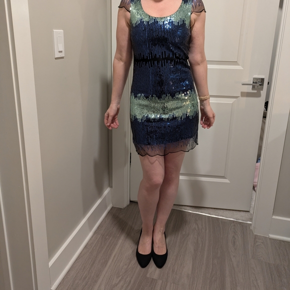 Charlotte Russe Dresses & Skirts - Charlotte Russe Blue and Green Sequin Mini Dress
